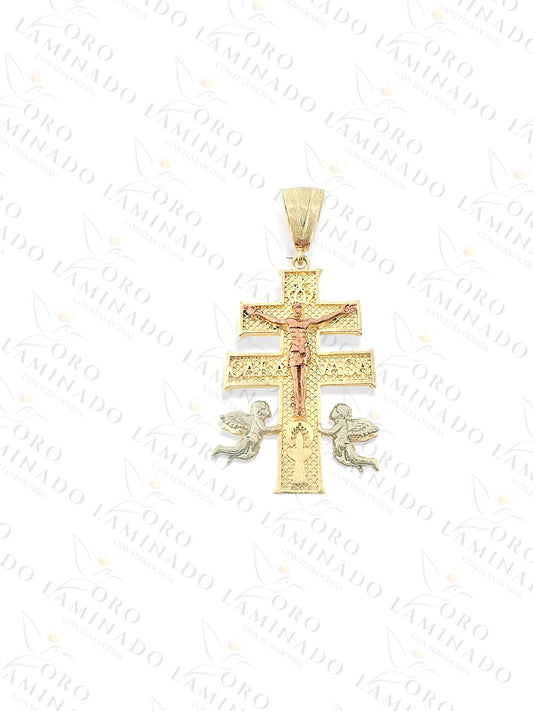 Three Tones Caravaca Cross Pendant B239