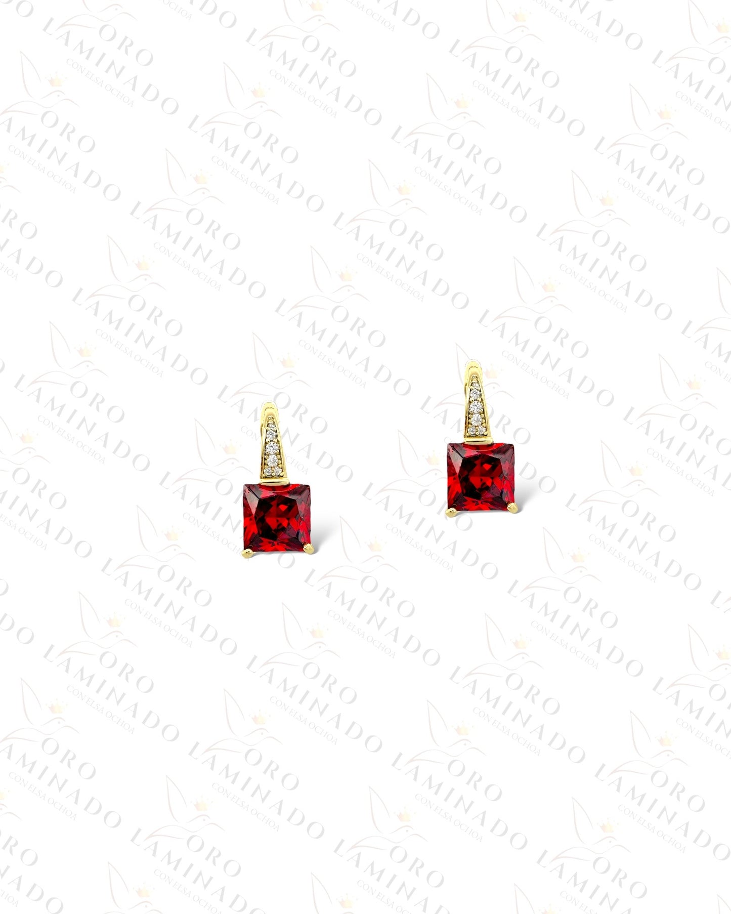 High Quality Red Stone Earrings Y356