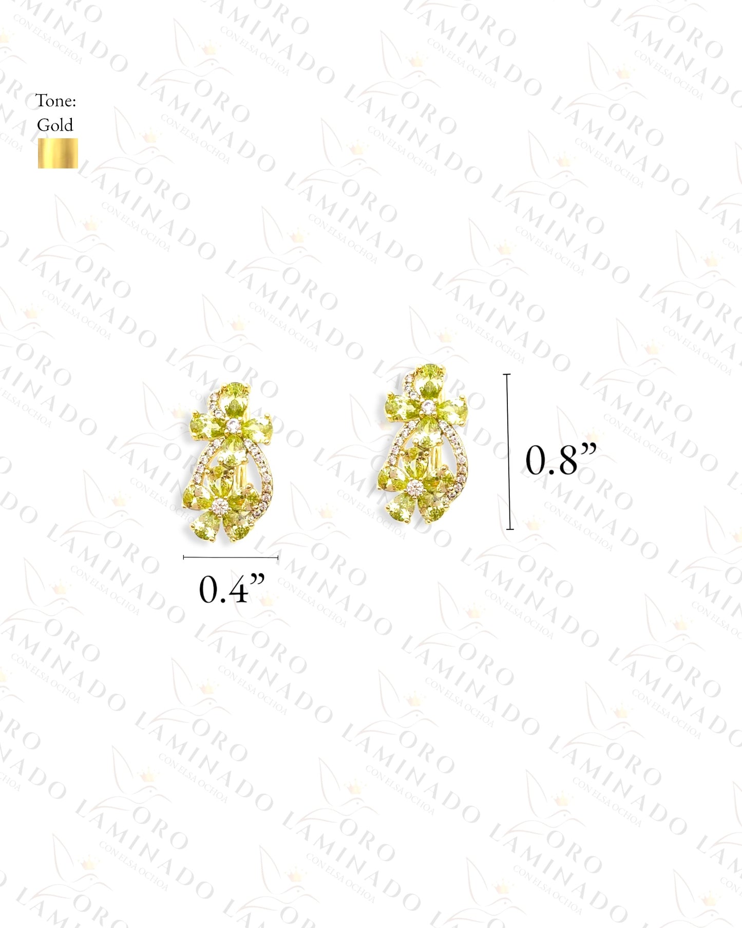 High Quality Green Flower Earrings G305