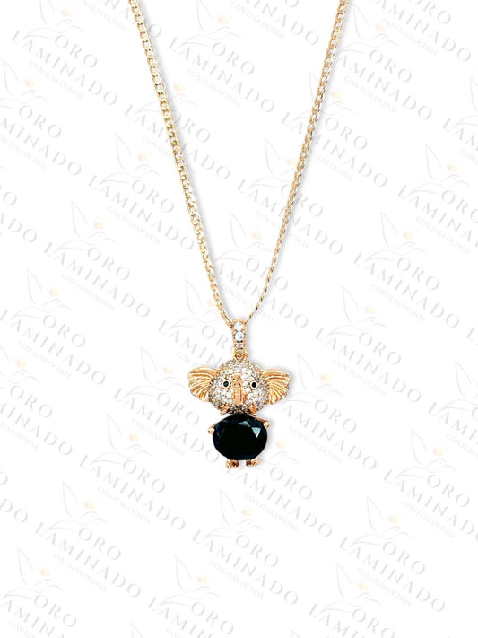 High Quality Dark Stone Elephant Necklace R171