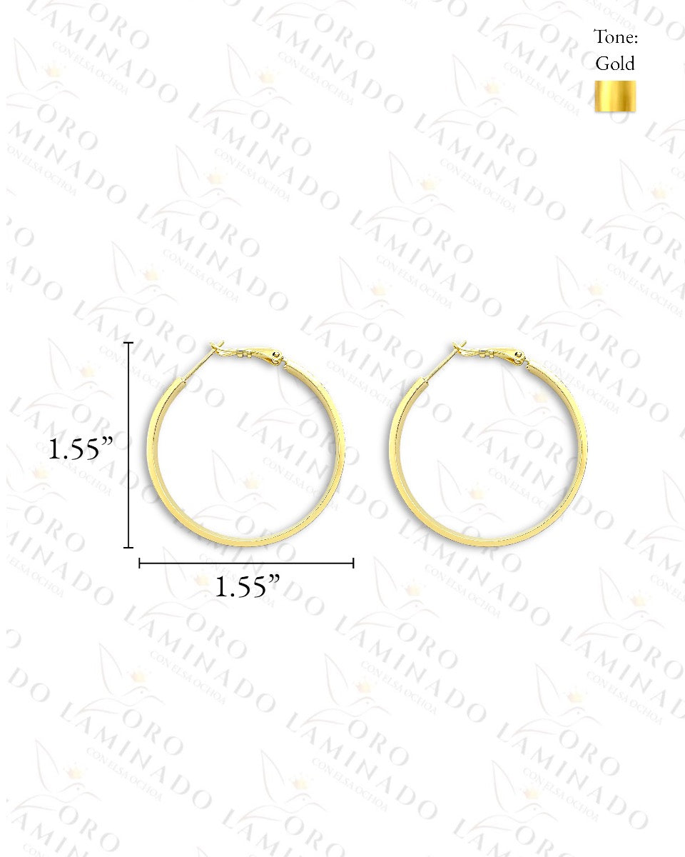 Golden Hoop Earrings B347