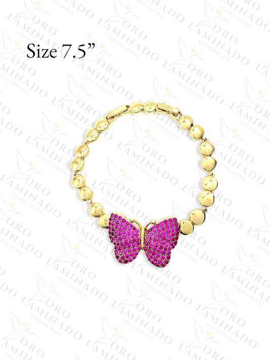 High Quality Pink Butterfly Bracelet R133