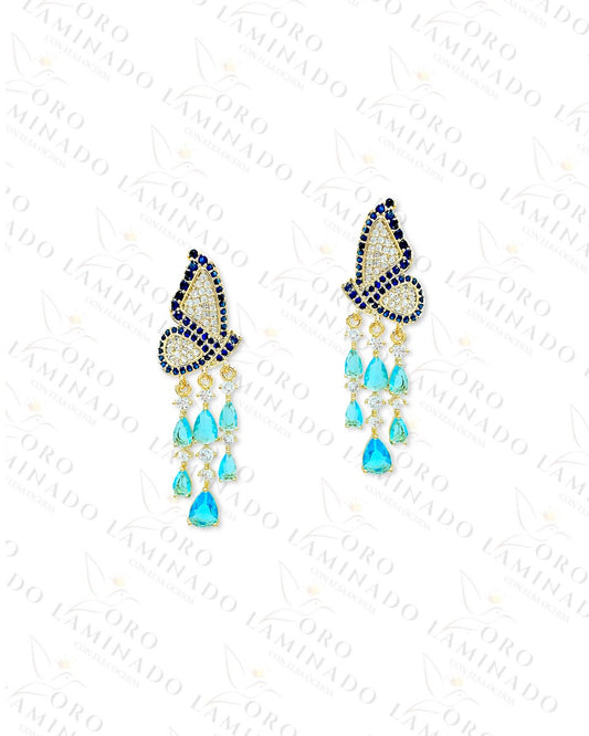 High Quality Blue Butterfly Earrings C426