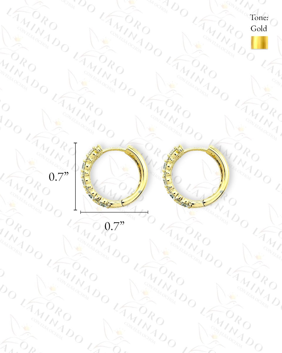 High Quality Clear Stones Hoop Earrings  R367