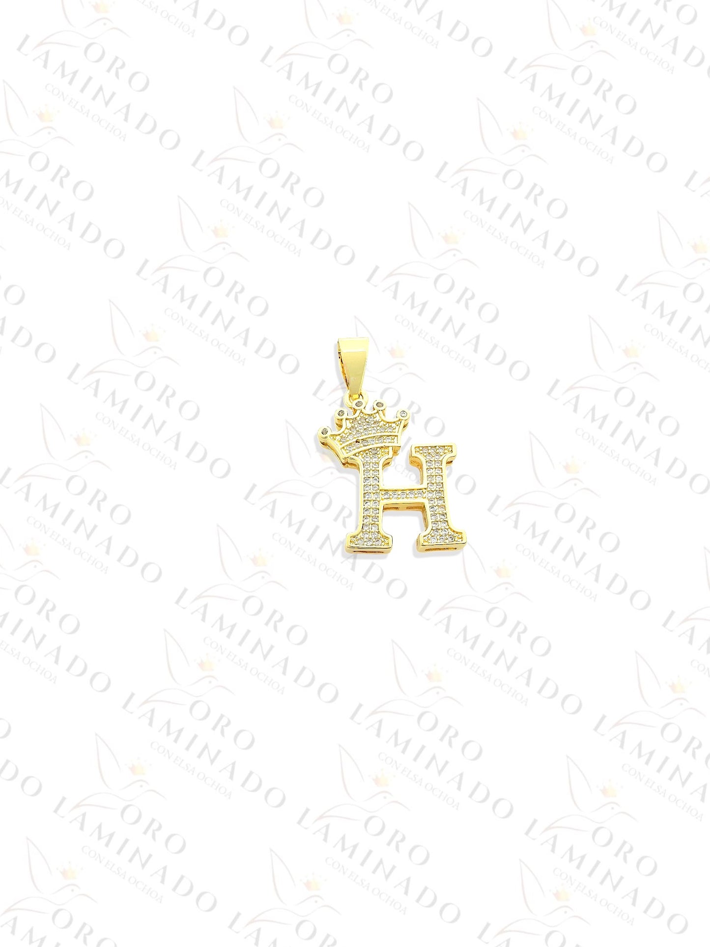 Gold Filled Letter "H" Crown Pendant B160