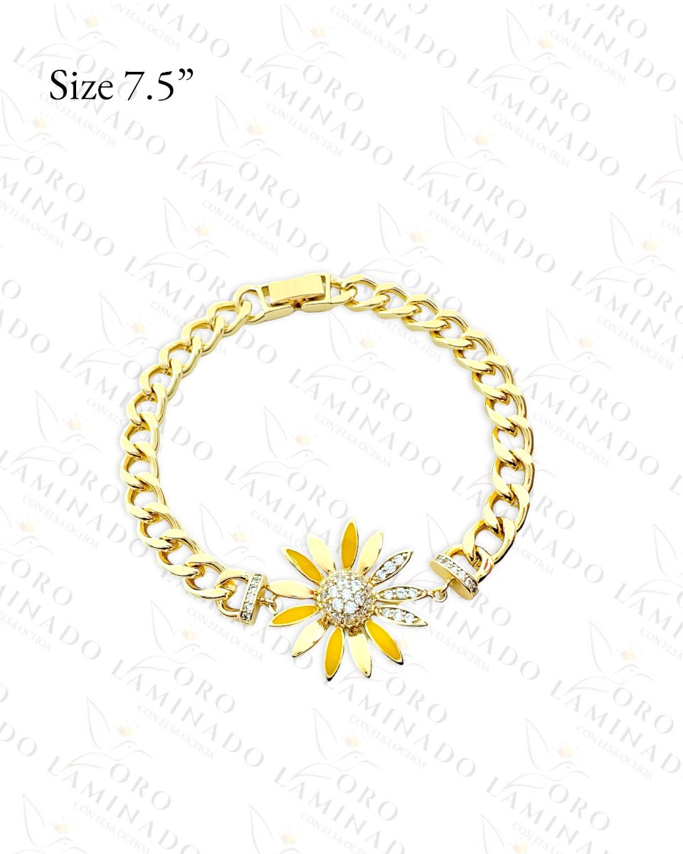 High Quality Sunflower Bracelet  (Gold Filled) C103