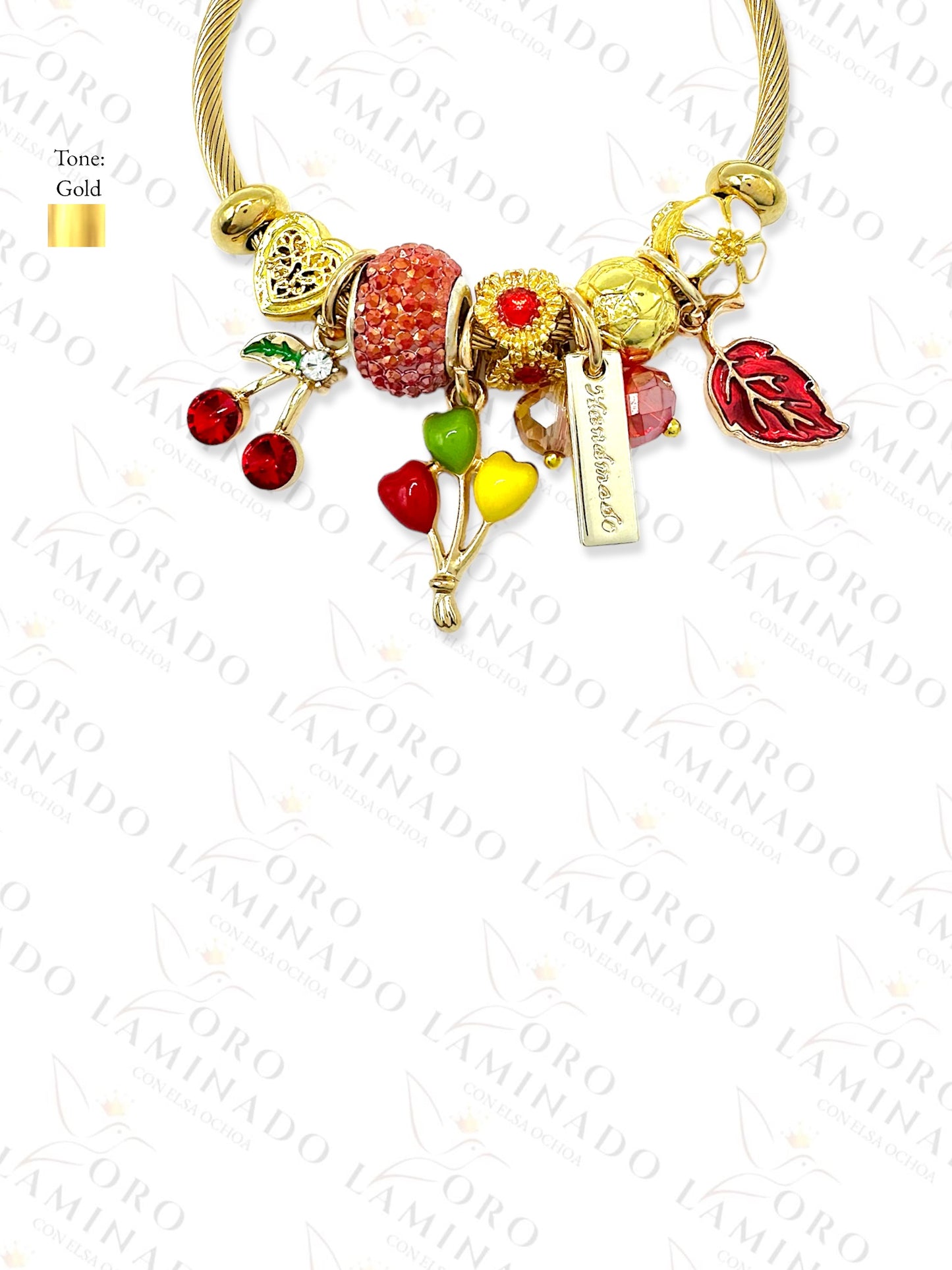 Red Cherry Charm Bracelet G480