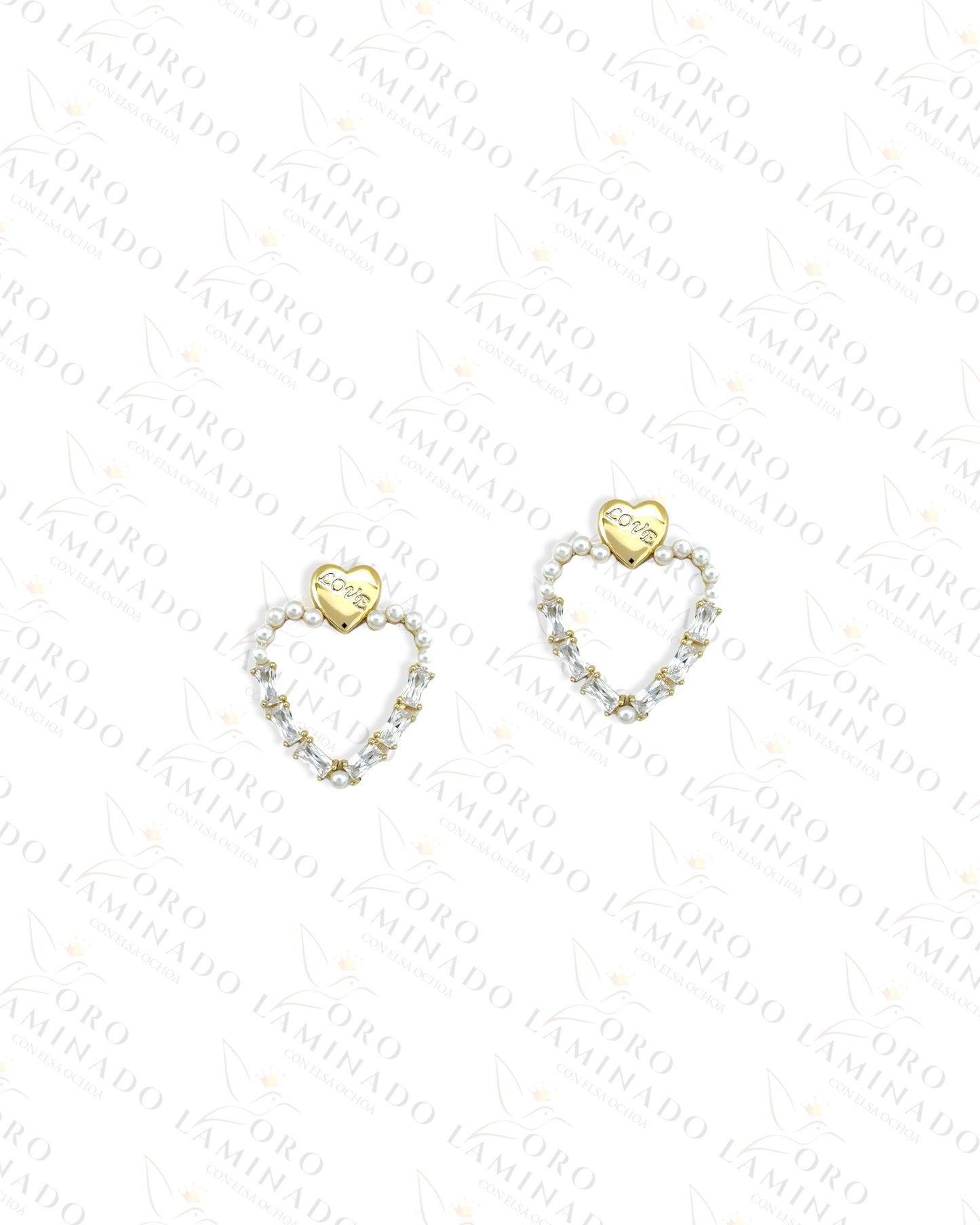 High Quality Pearl Heart Earrings R335