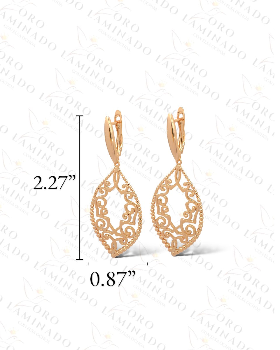 High Quality Rose Gold Leaf Earrings Y107