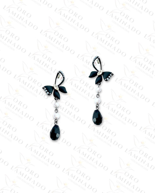 High Quality Black Butterfly Earrings R229