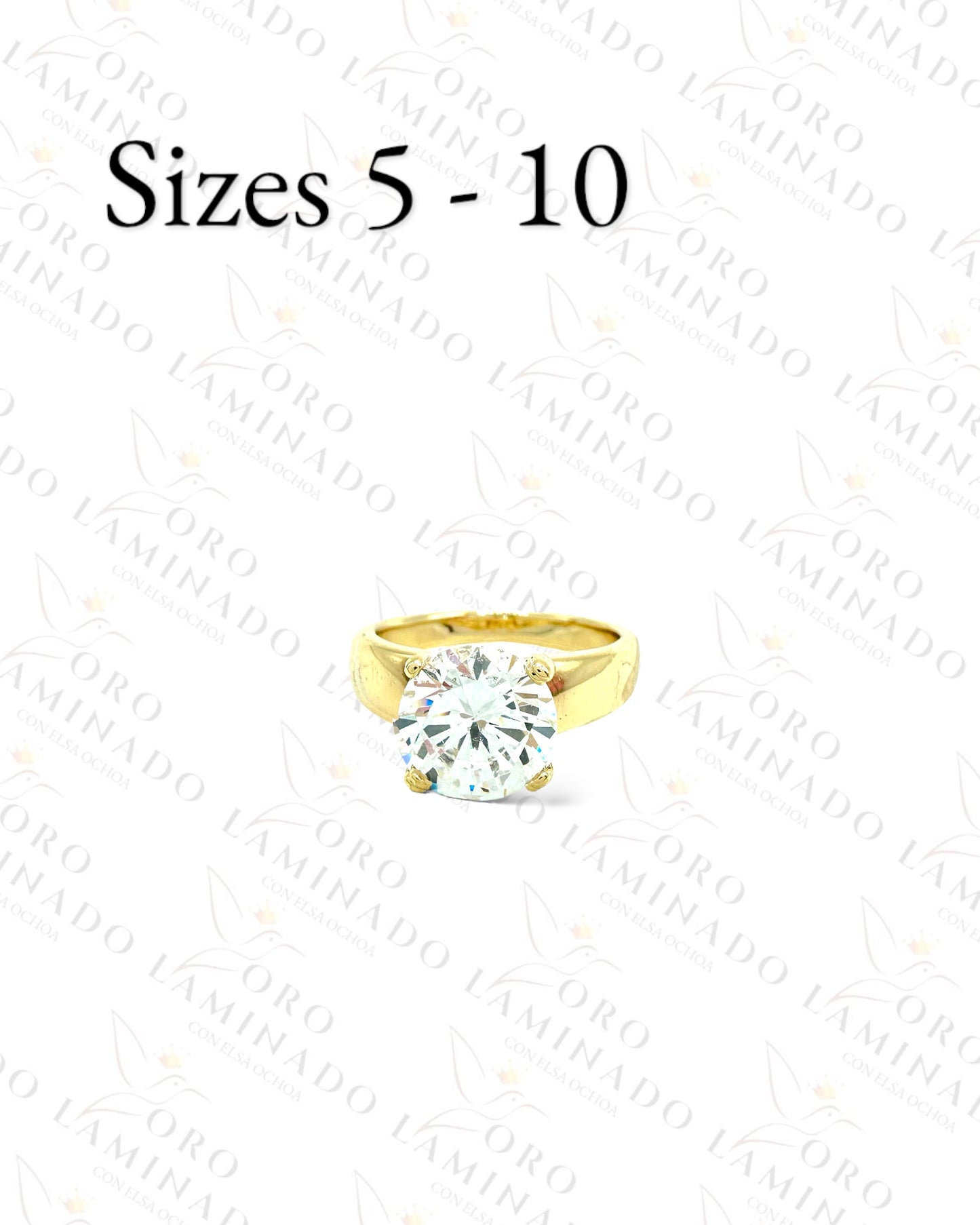 High Quality Clear Round Stone Gold Ring G451