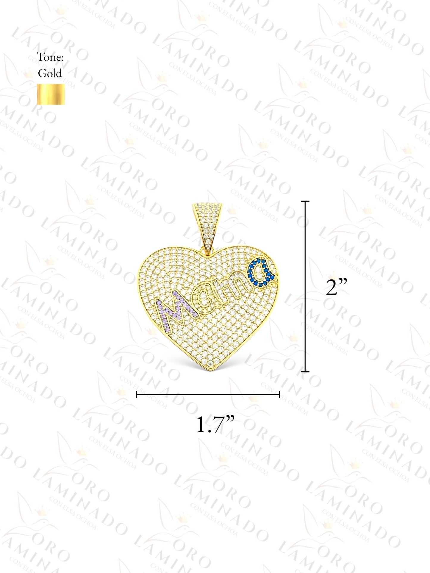 Gold Filled Heart "Mama" Pendant Y314