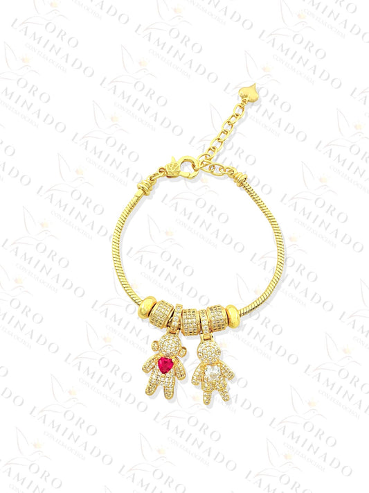 Boy and Girl Charm Bracelet (Gold Filled) R378