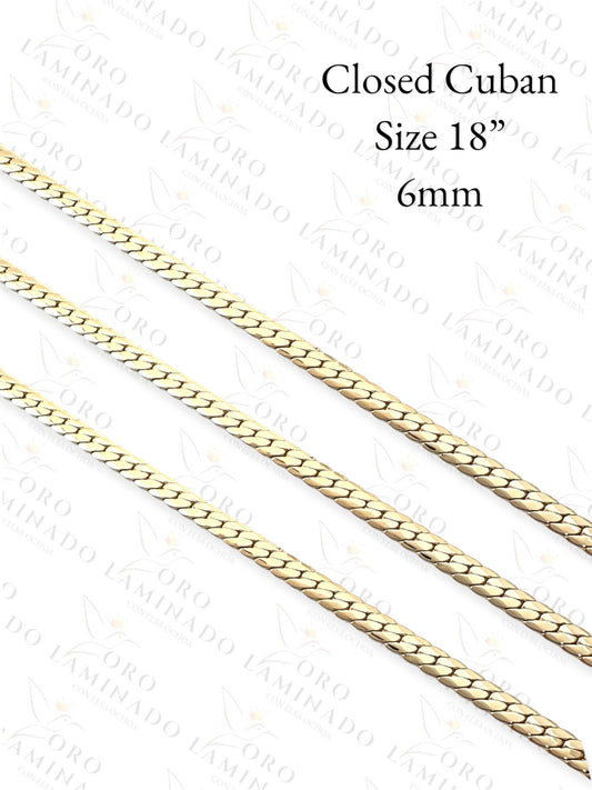 Gold Filled Closed Cuban Pack of 3 Chains Size 18" 6mm R268