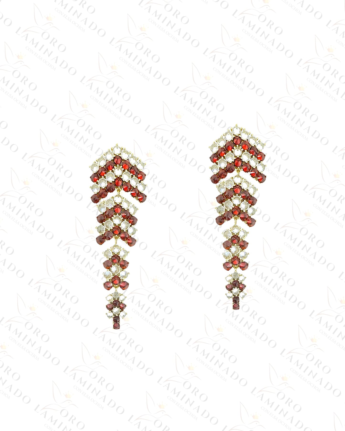 High Quality Red Diamond Earrings Y114