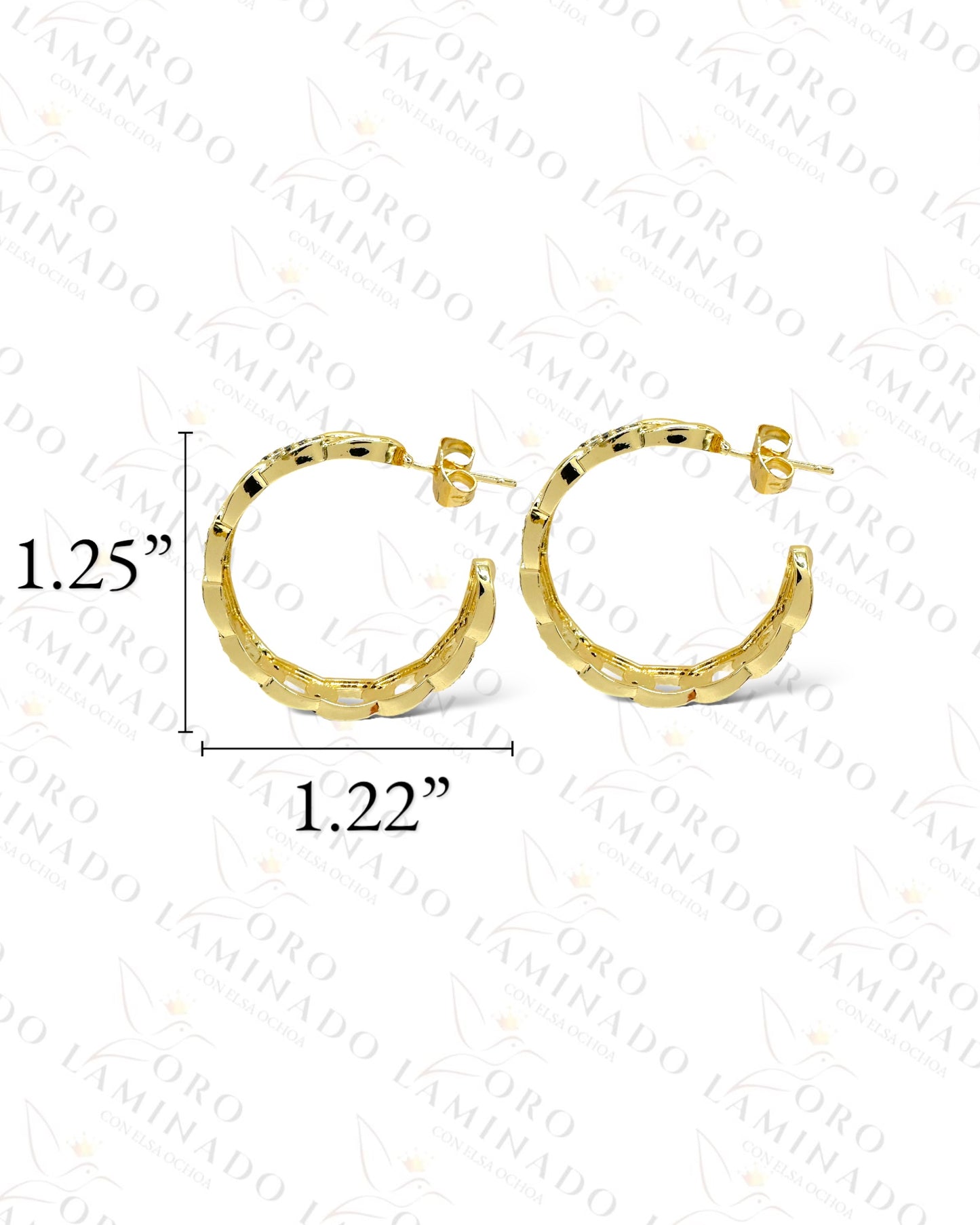 Paper Clip Hoop Earring  B343