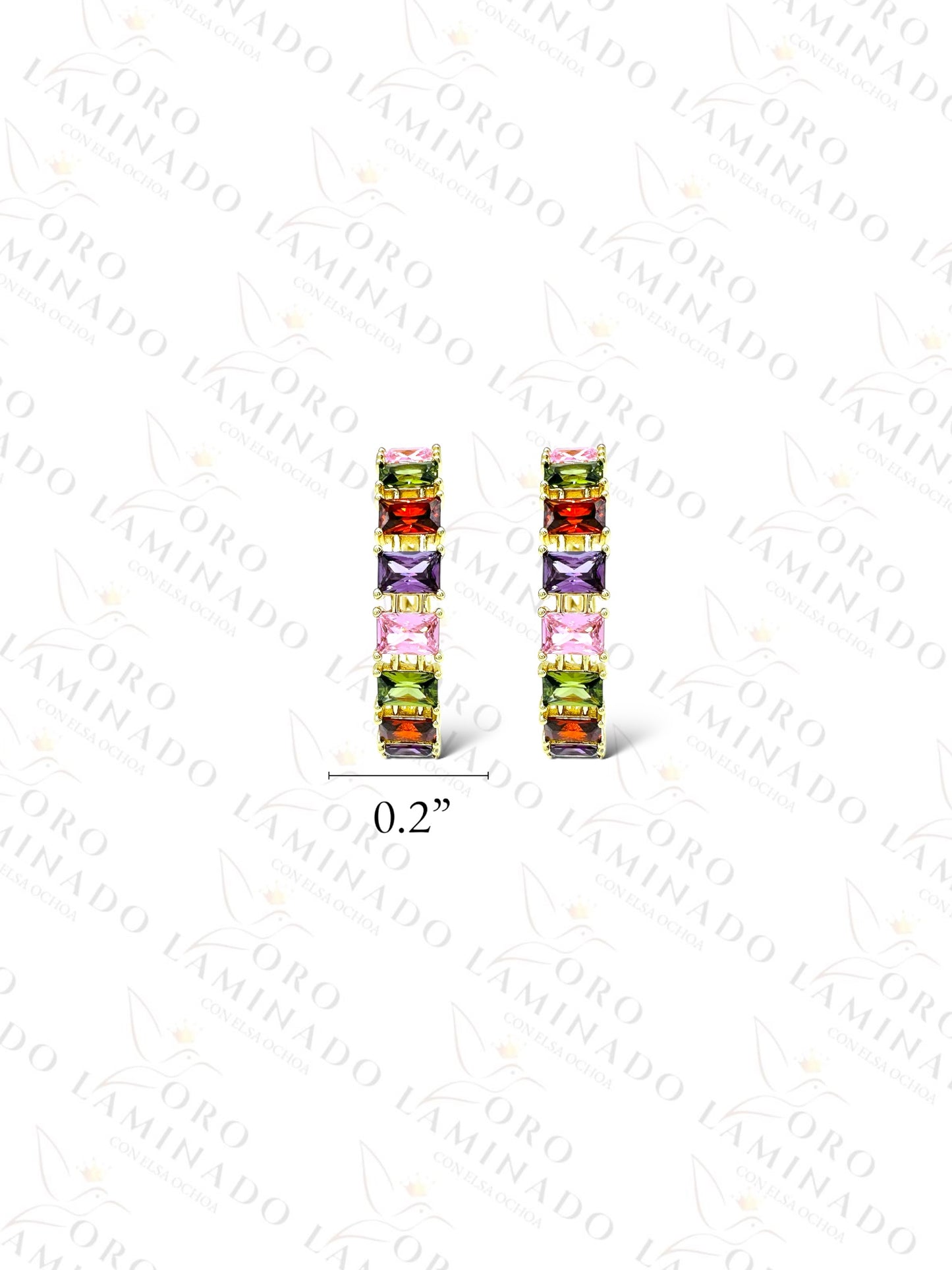 High Quality Multicolor Glass Hoop Earrings C139