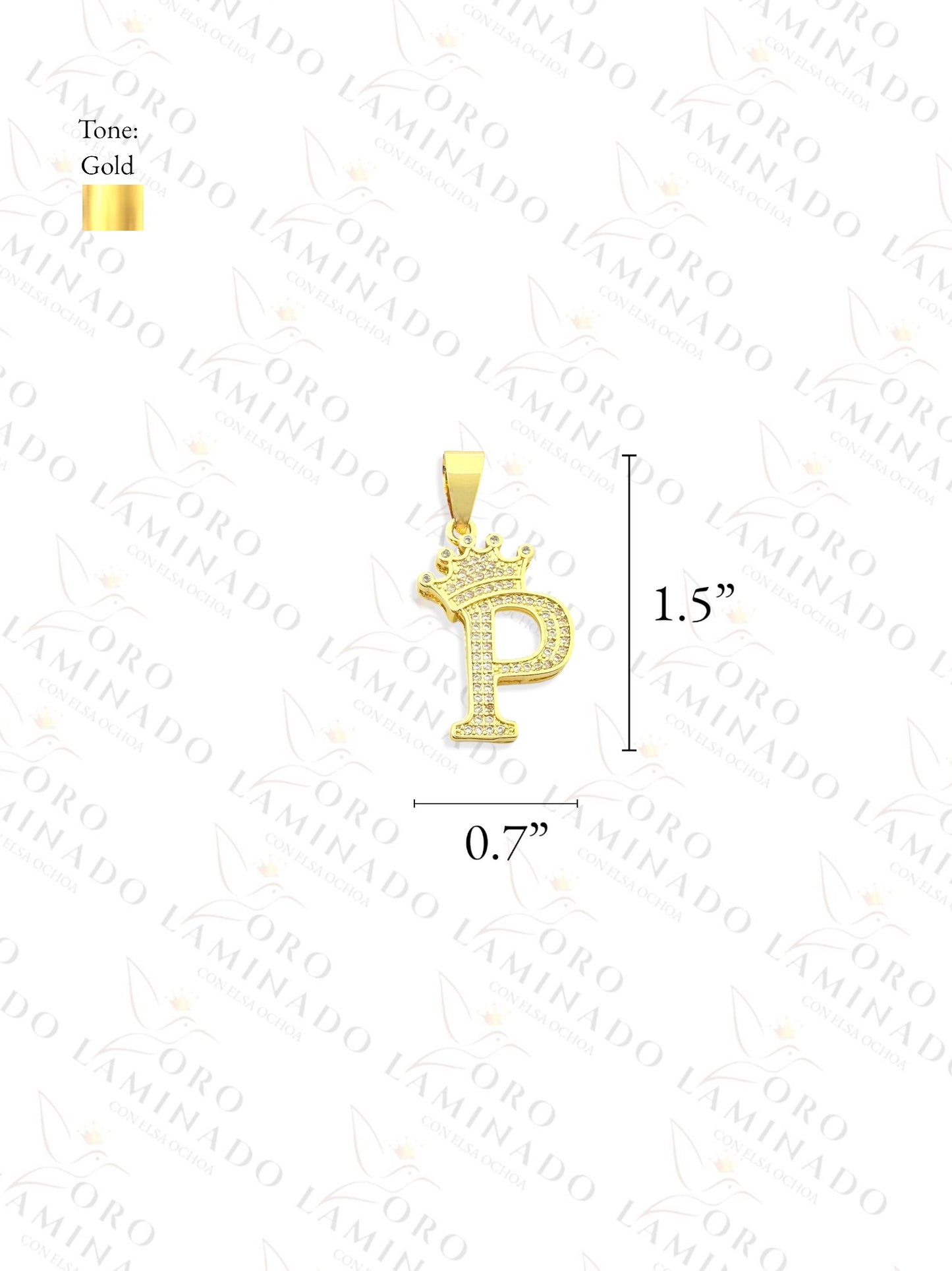 Gold Filled Letter "P" Crown Pendant B161