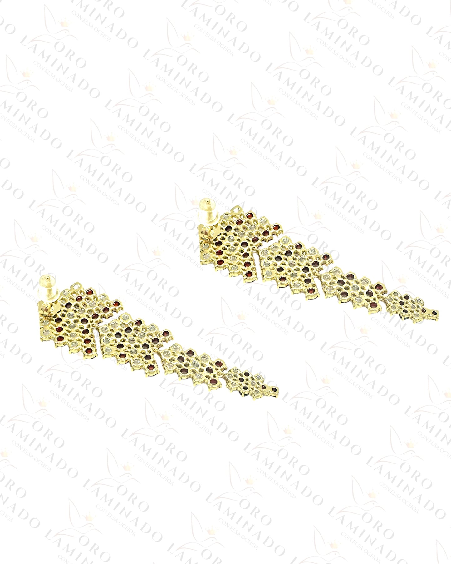 High Quality Red Diamond Earrings Y114