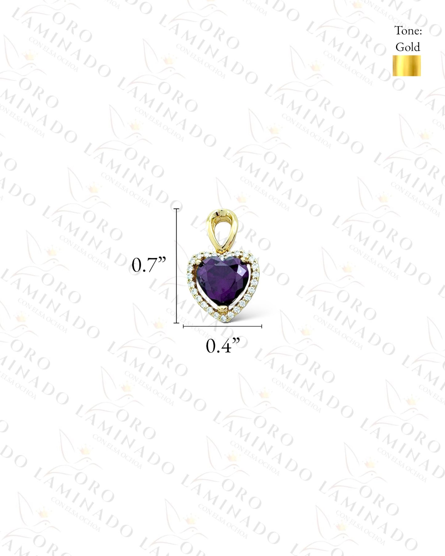 High Quality Small Purple Heart Pendant G371