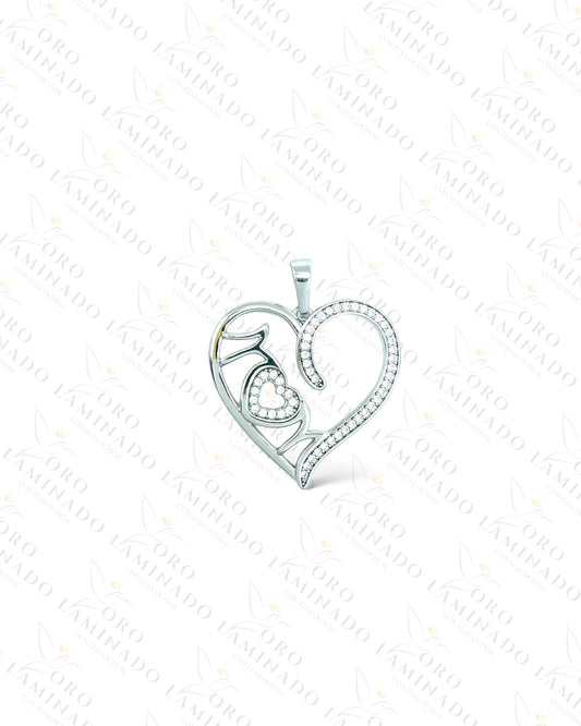 High Quality Silver "MOM" Pendant C167