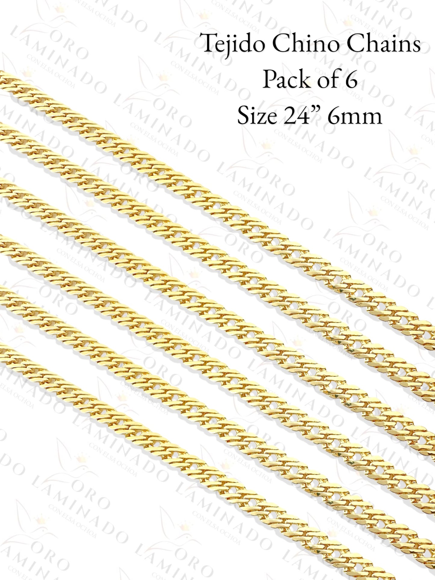 Gold Filled Chinese Chains Pack of 6 Size 24" 6mm Y245