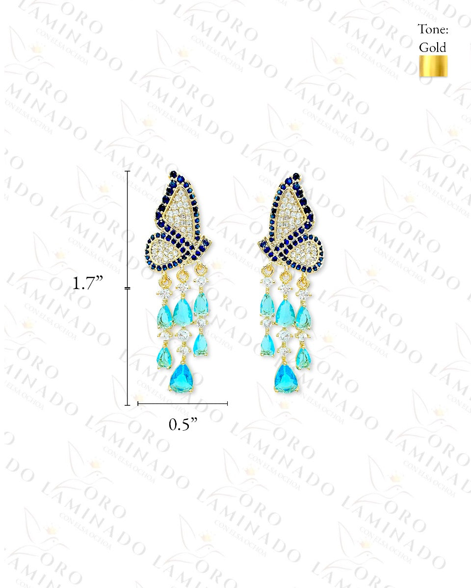 High Quality Blue Butterfly Earrings C426