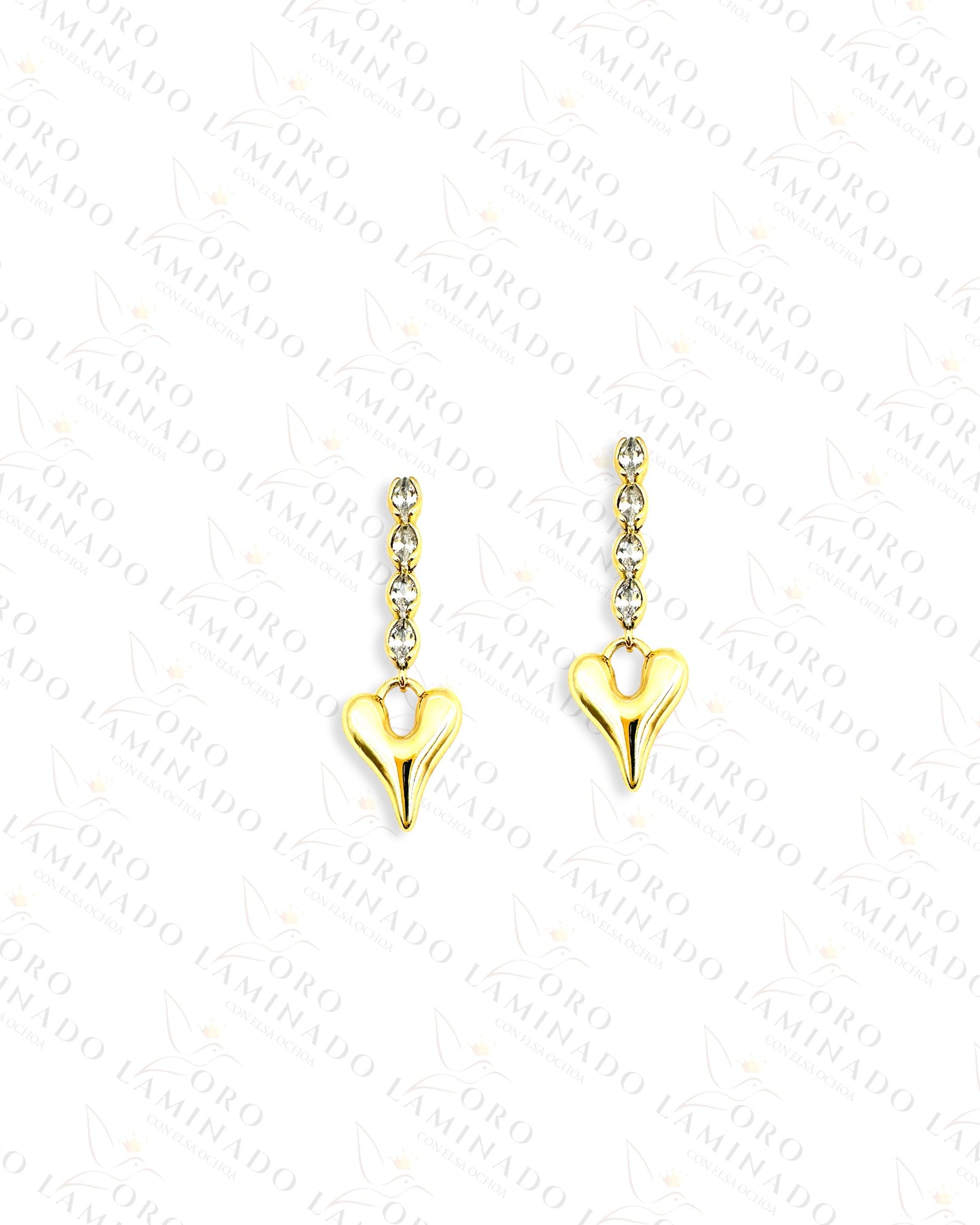 High Quality Long Heart Earrings C374