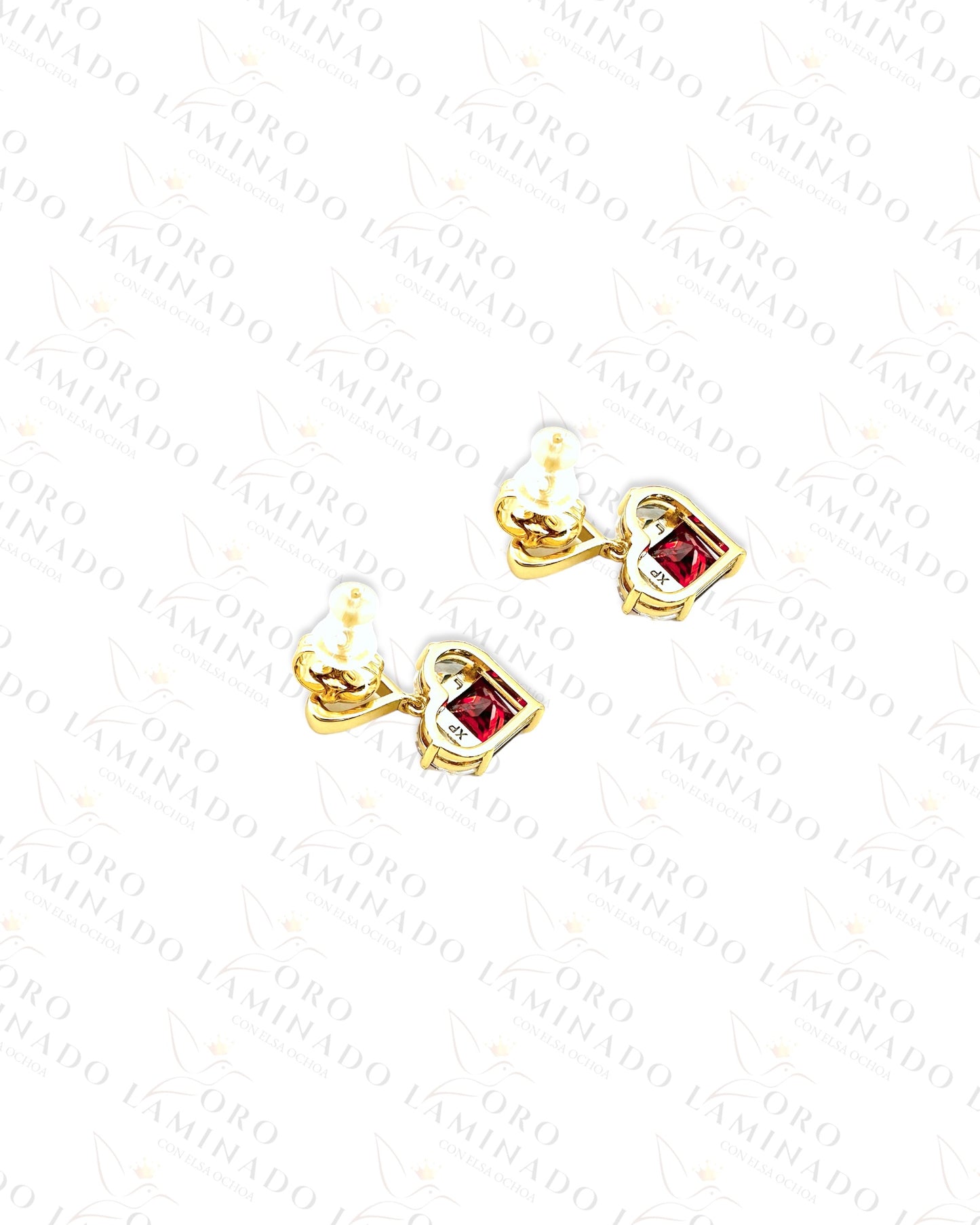 High Quality Red Heart Earrings C385