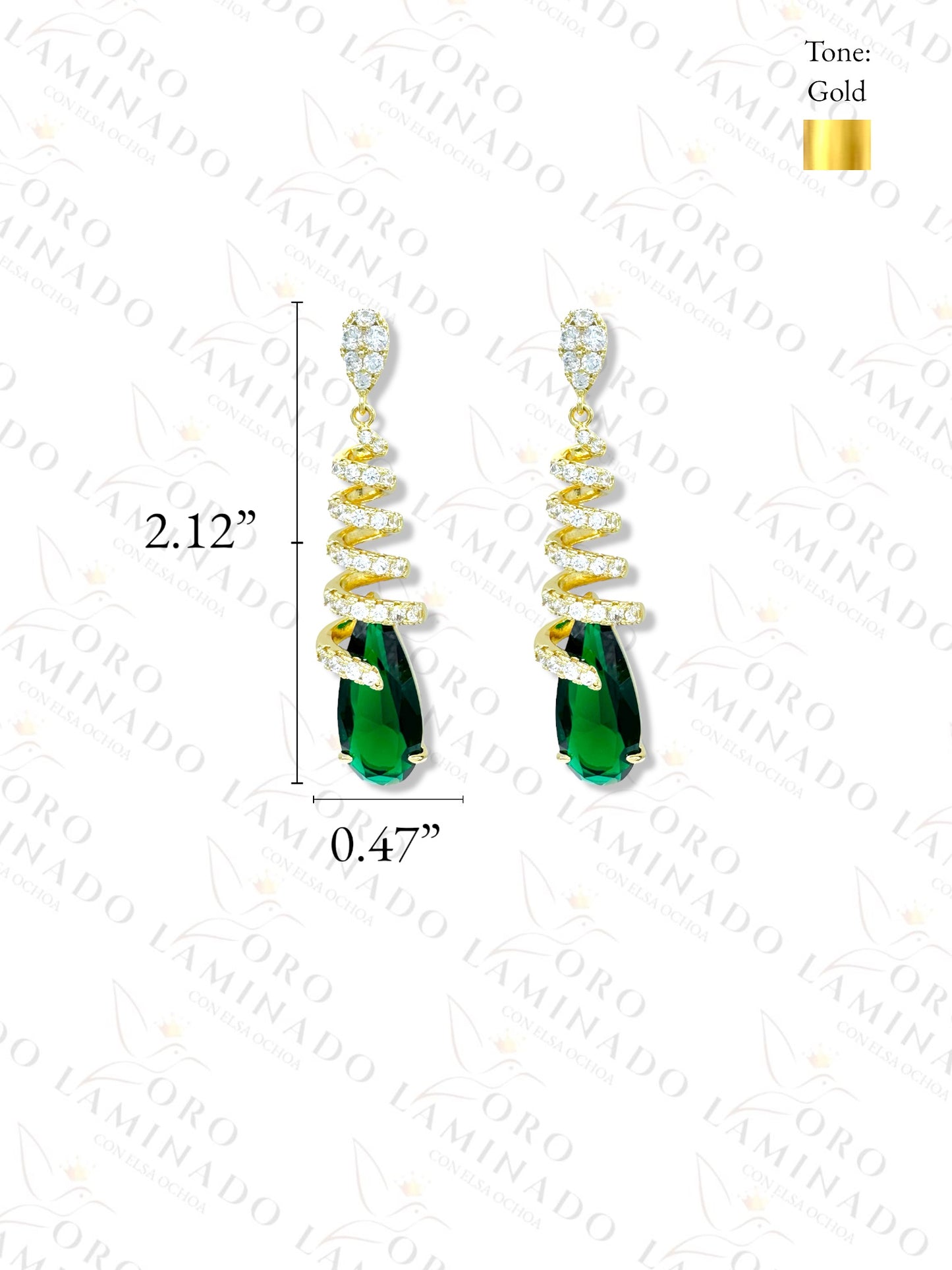 High Quality Green Swirled Earrings G232