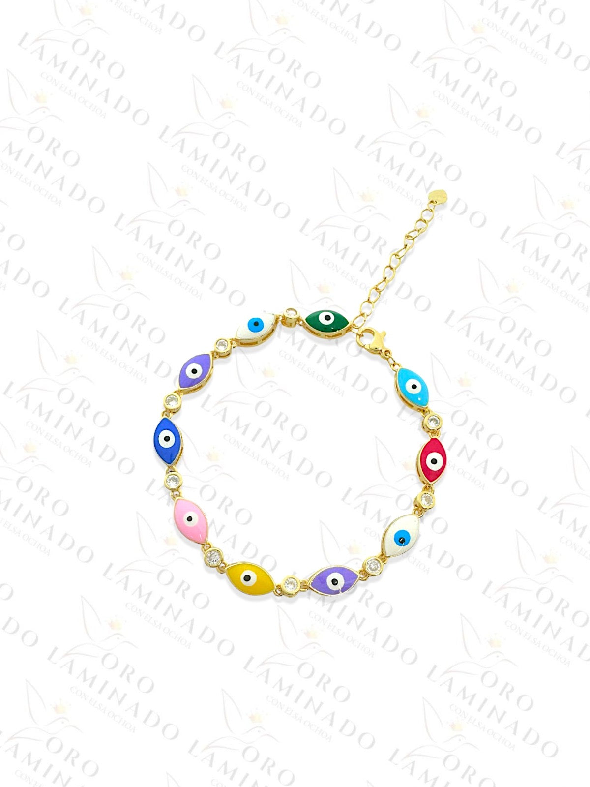 Gold Filled Multi-Color Eye Anklet B140