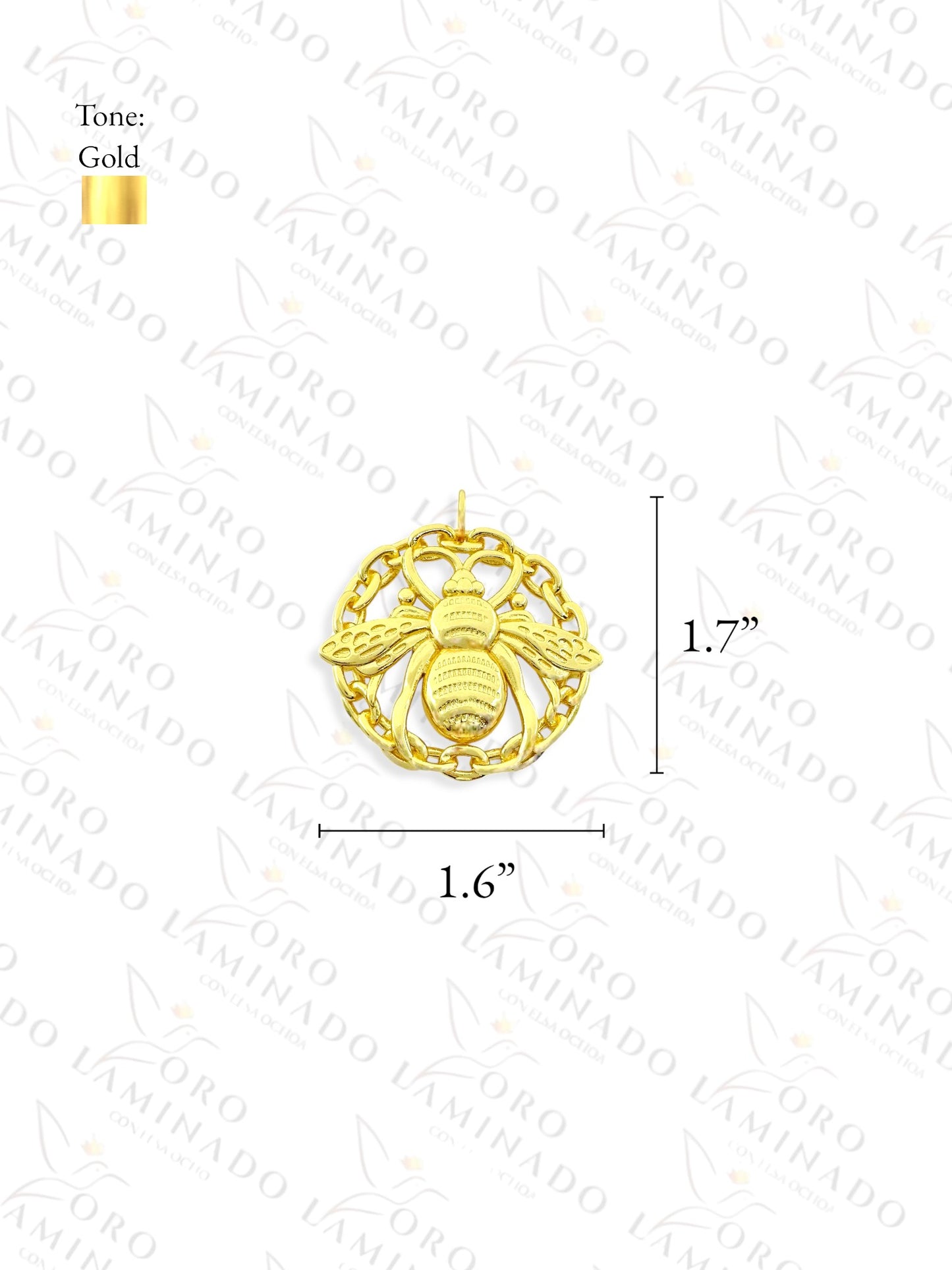 Gold Filled Round Bee Pendant Y292