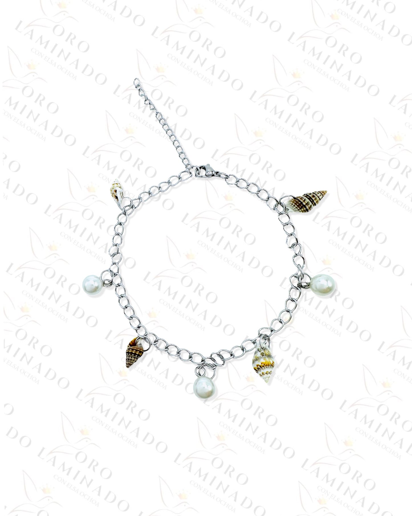 Stainless Steel Silver Shell Charm Anklet Y158