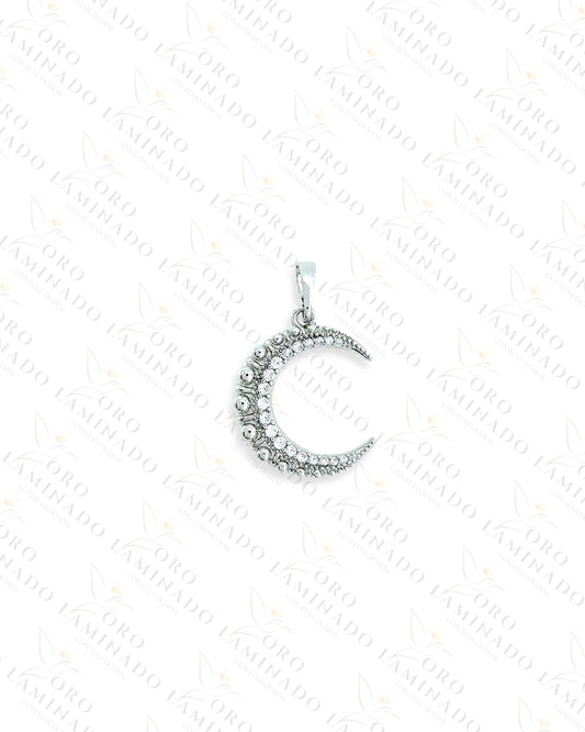 High Quality Silver Quarter Moon Pendant G129