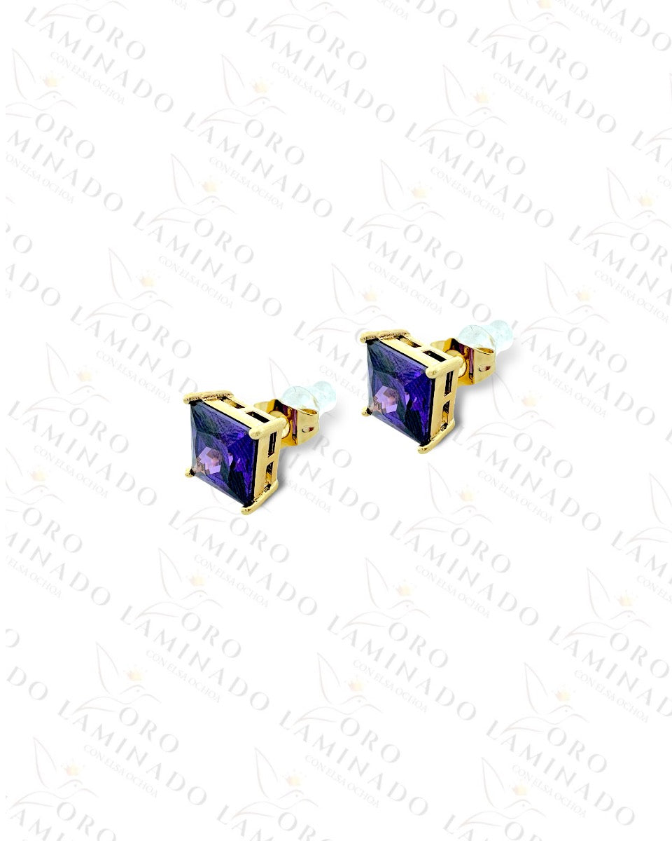 High Quality Purple Stone  Earrings R387