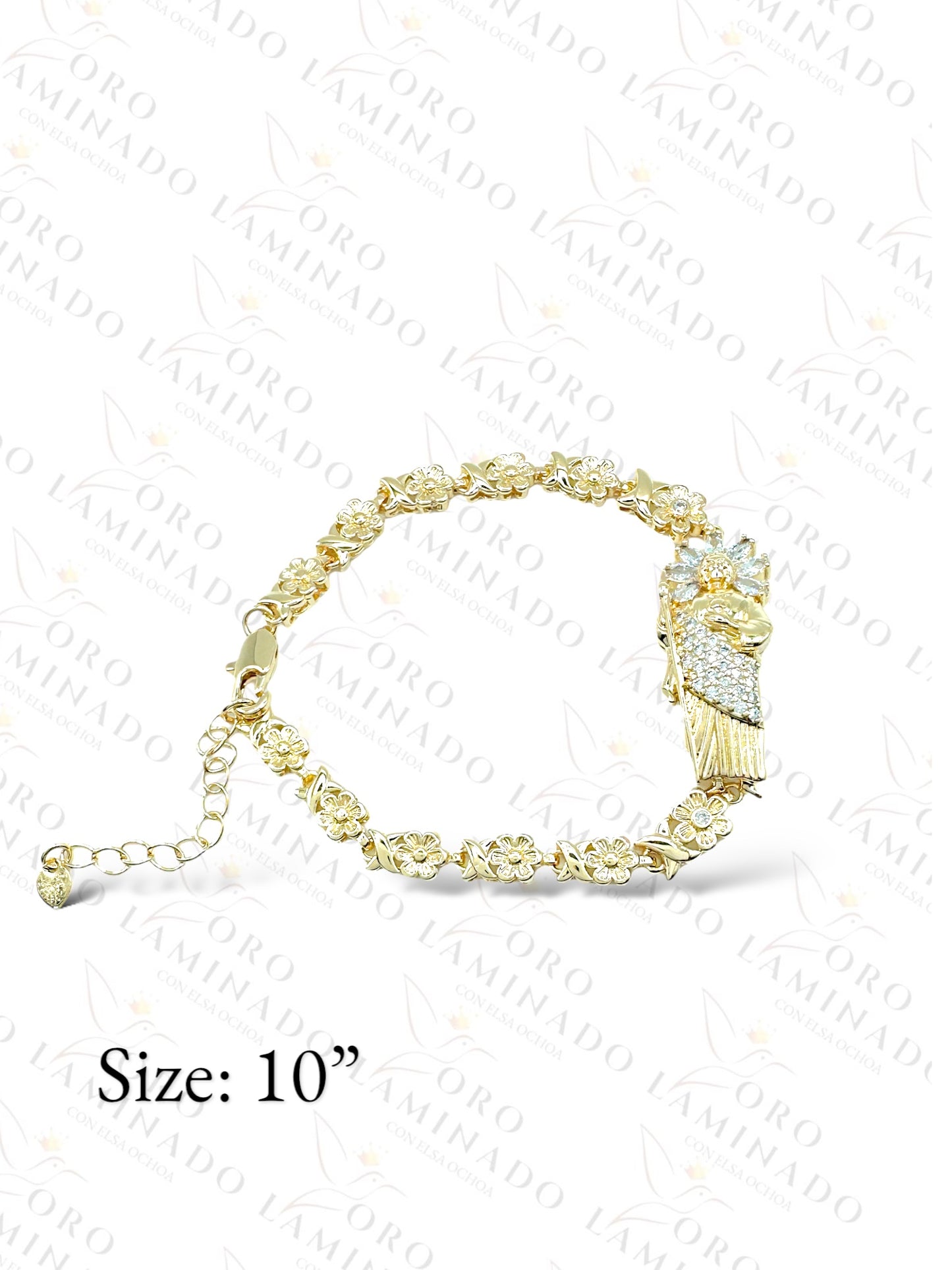 San Judas Golden Flower Bracelet B181