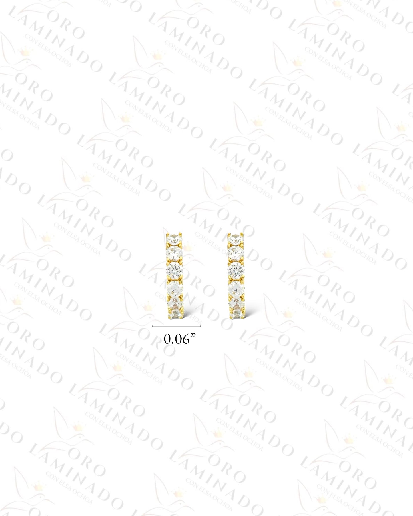 High Quality Crystal and Gold Hoop Earrings (Gold Filled) G126