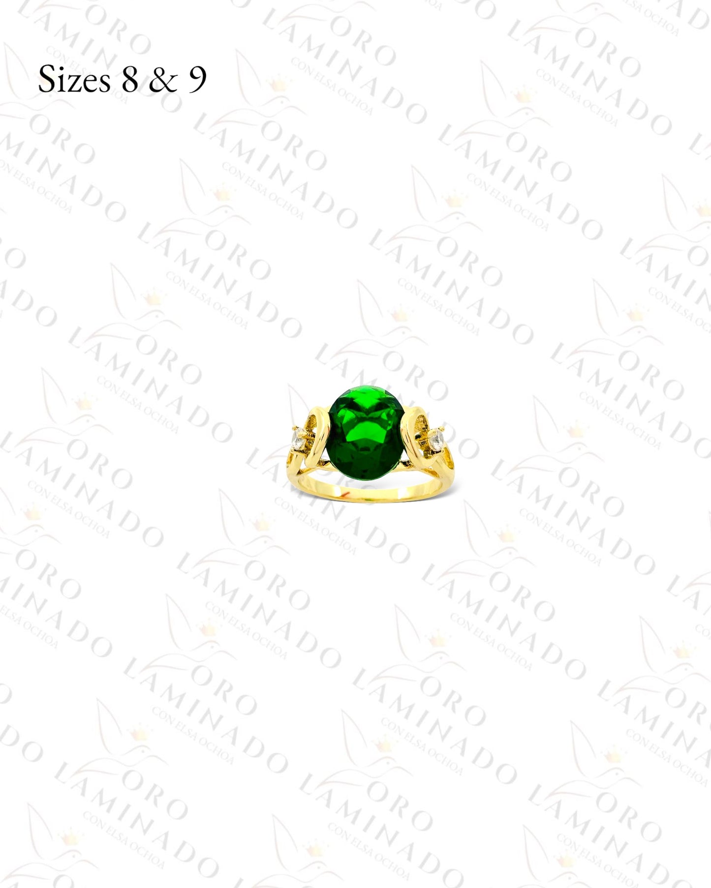 Gold Filled Green Crystal Stone Ring C238