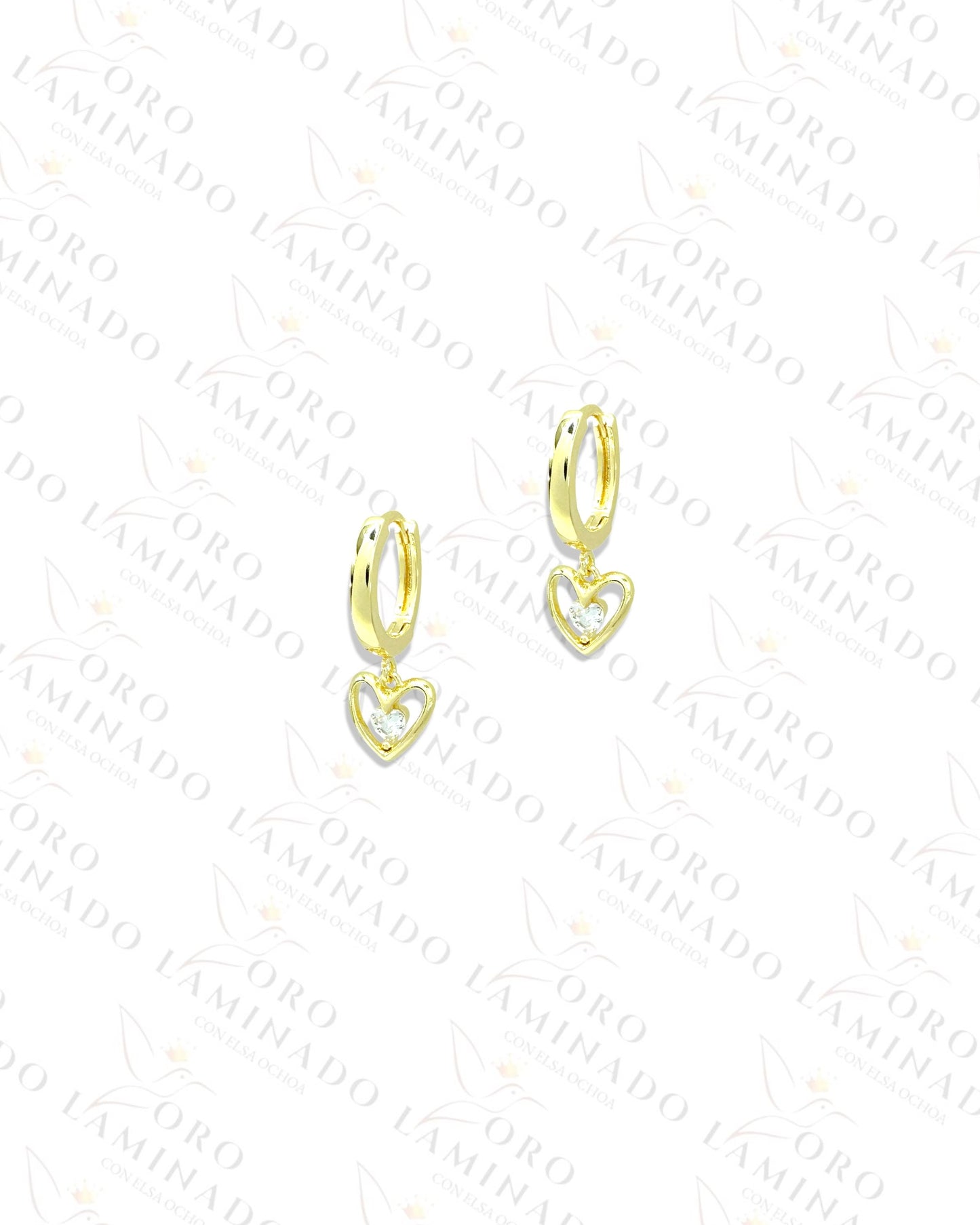 High Quality Crystal Mini Heart Hoop Earrings Y248