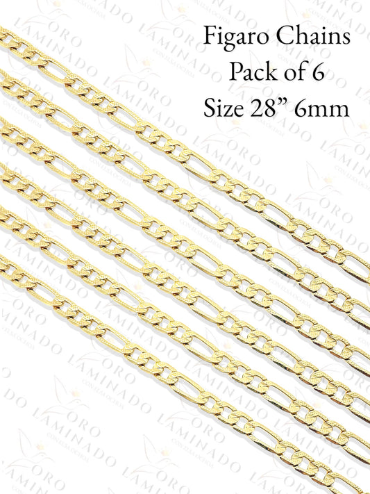 Figaro Chains Pack of 6 Size 28" 6mm Y403