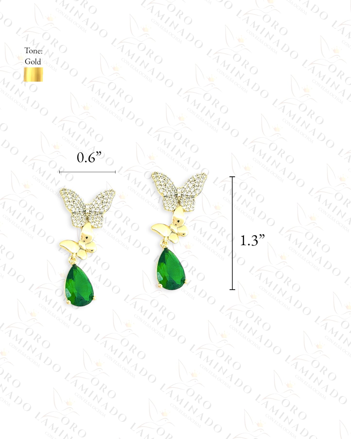 High Quality Green Butterfly Earrings