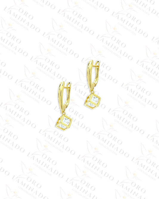 High Quality Golden Cube Earrings  B445