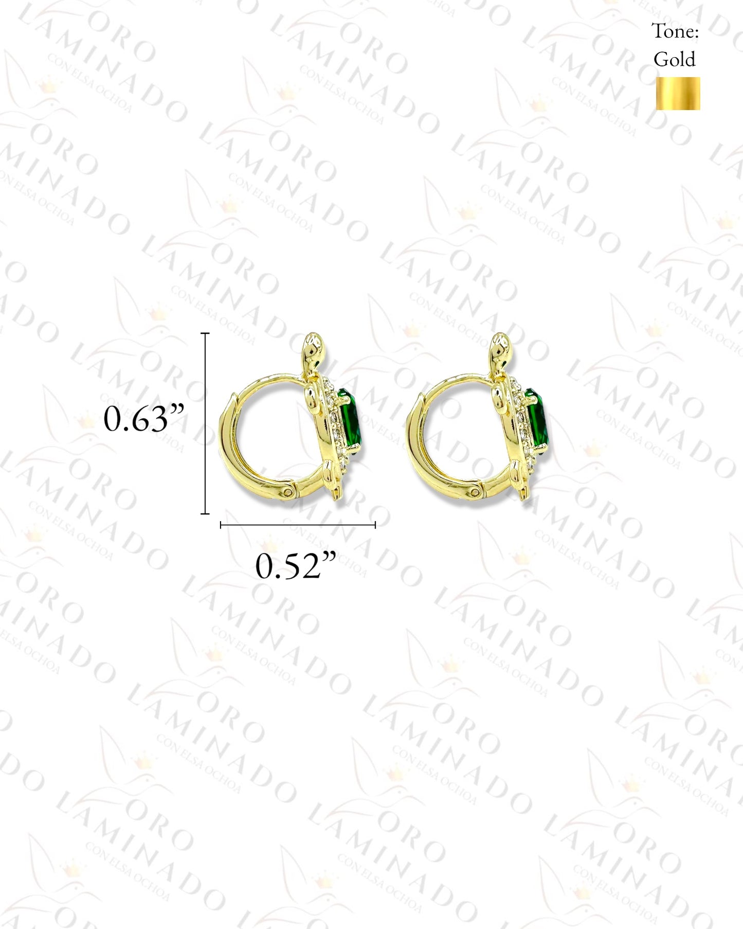 High Quality Green Crystal Turtle Hoop Earrings C4