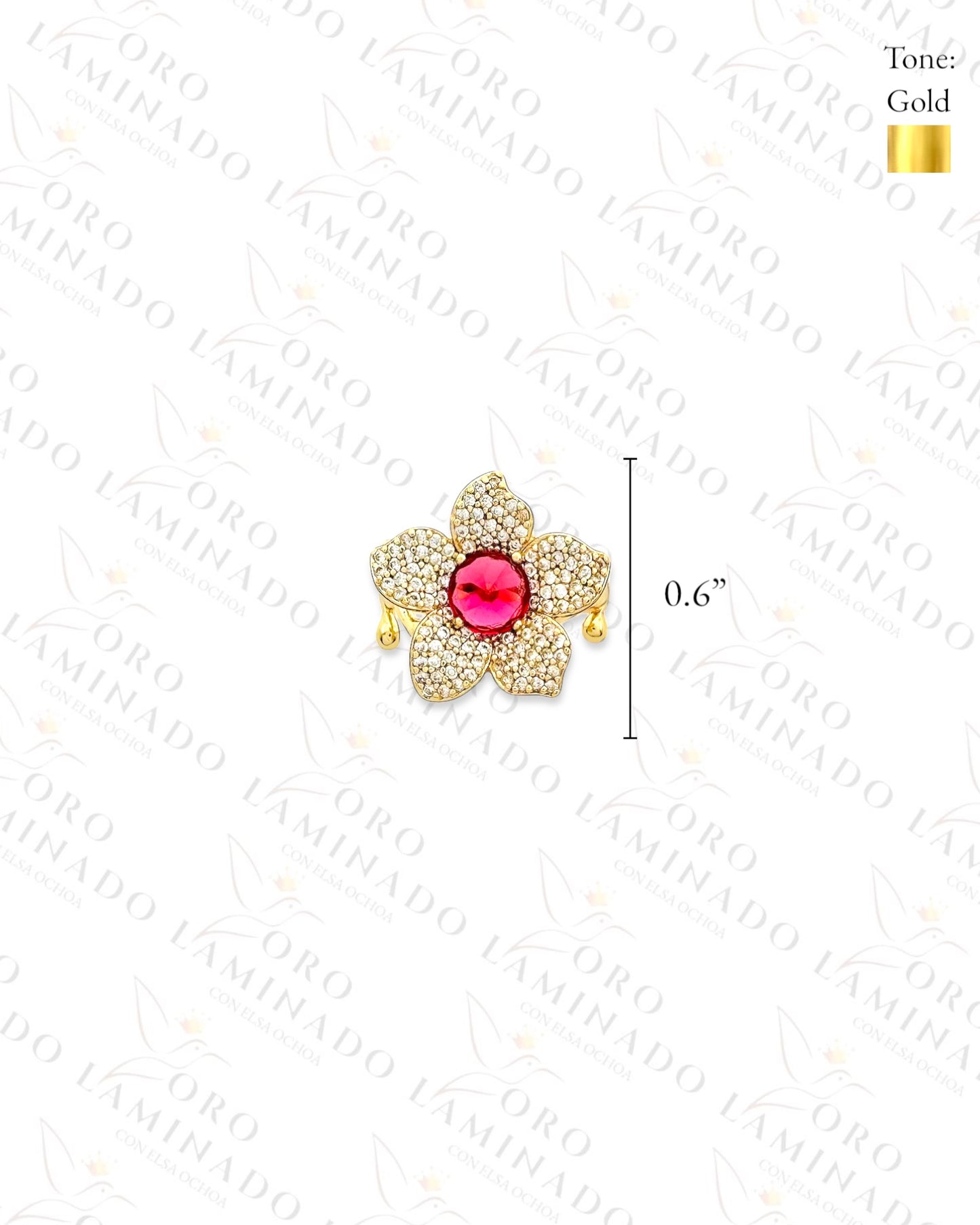High Quality Adjustable Diamond Flower Ring (Gold Filled) Y470