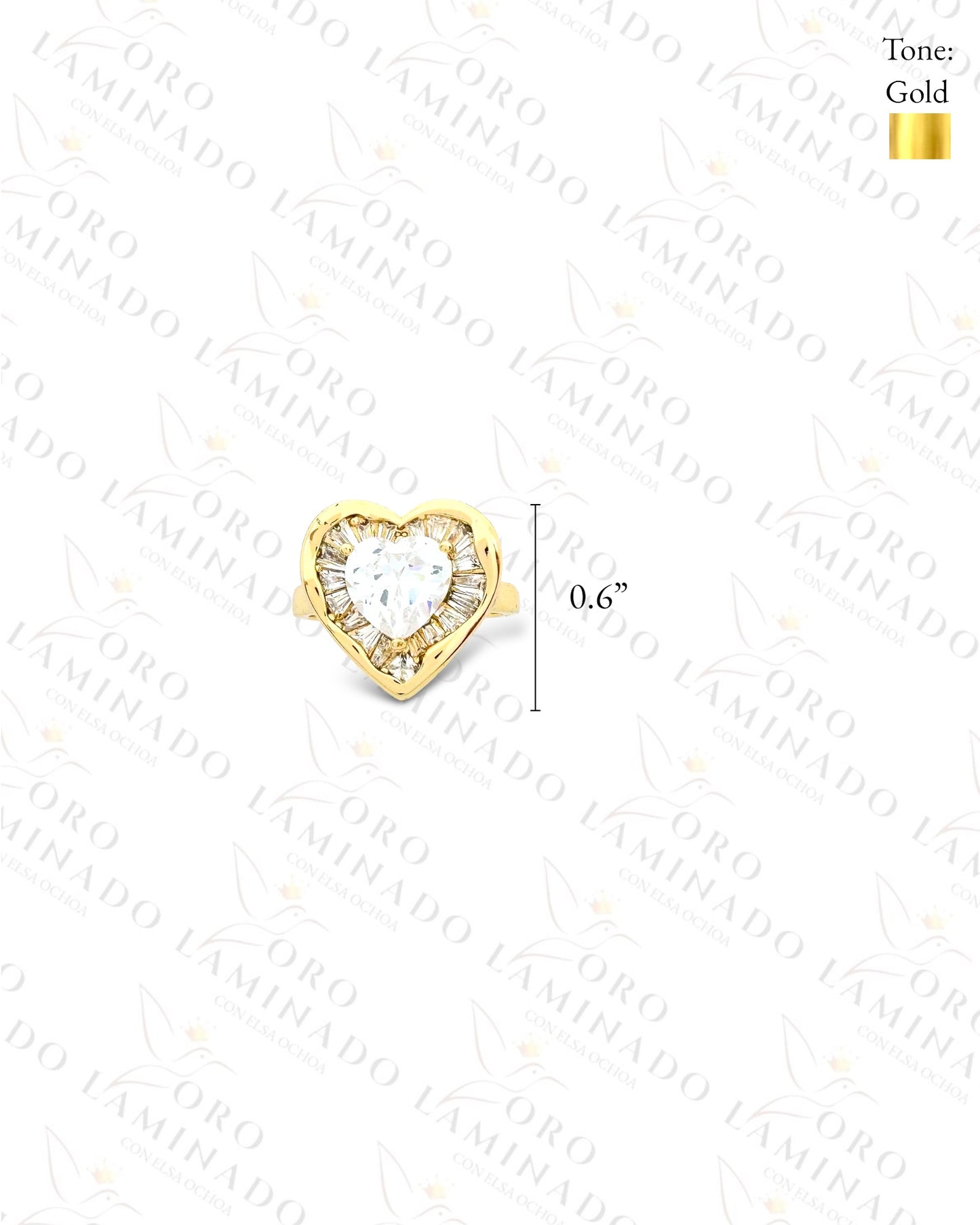 Adjustable Heart of Glass Ring (Gold Filled) C220