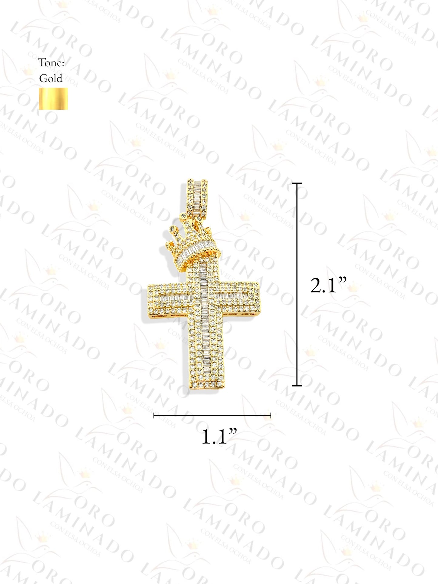 Cross with Crown Diamond Pendant Y139