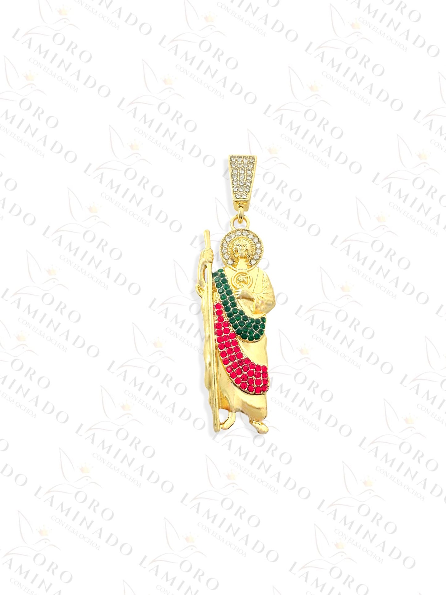 Gold Filled Multi-Color Saint Judas Pendant R16