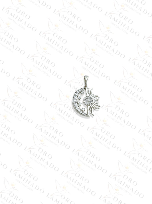 High Quality Silver Moon and Sun Pendant Y336