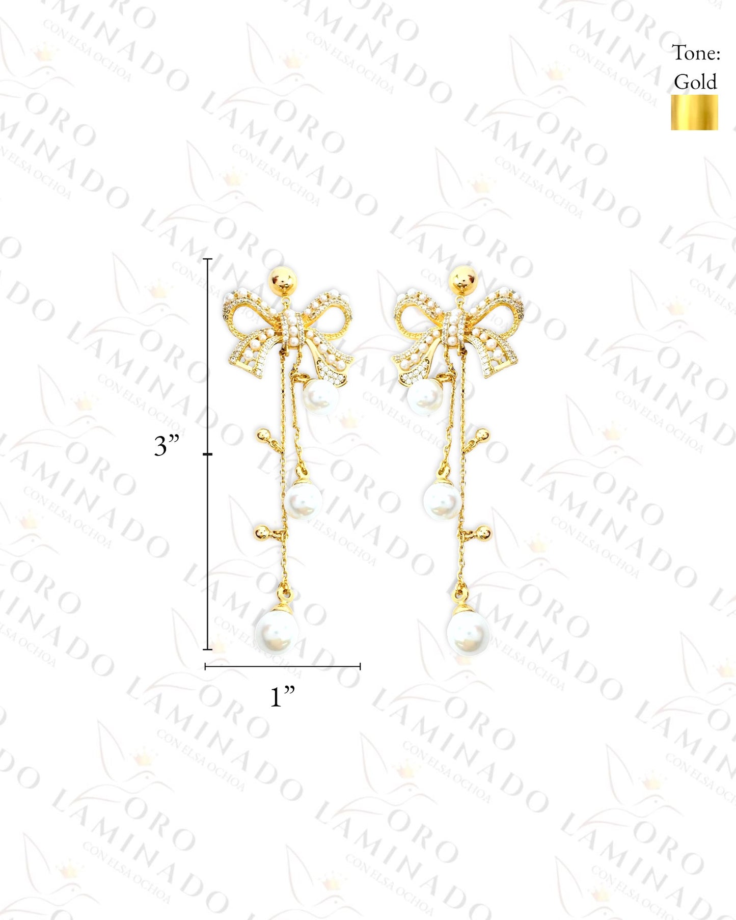 High Quality Pearl Bow Earrings G340