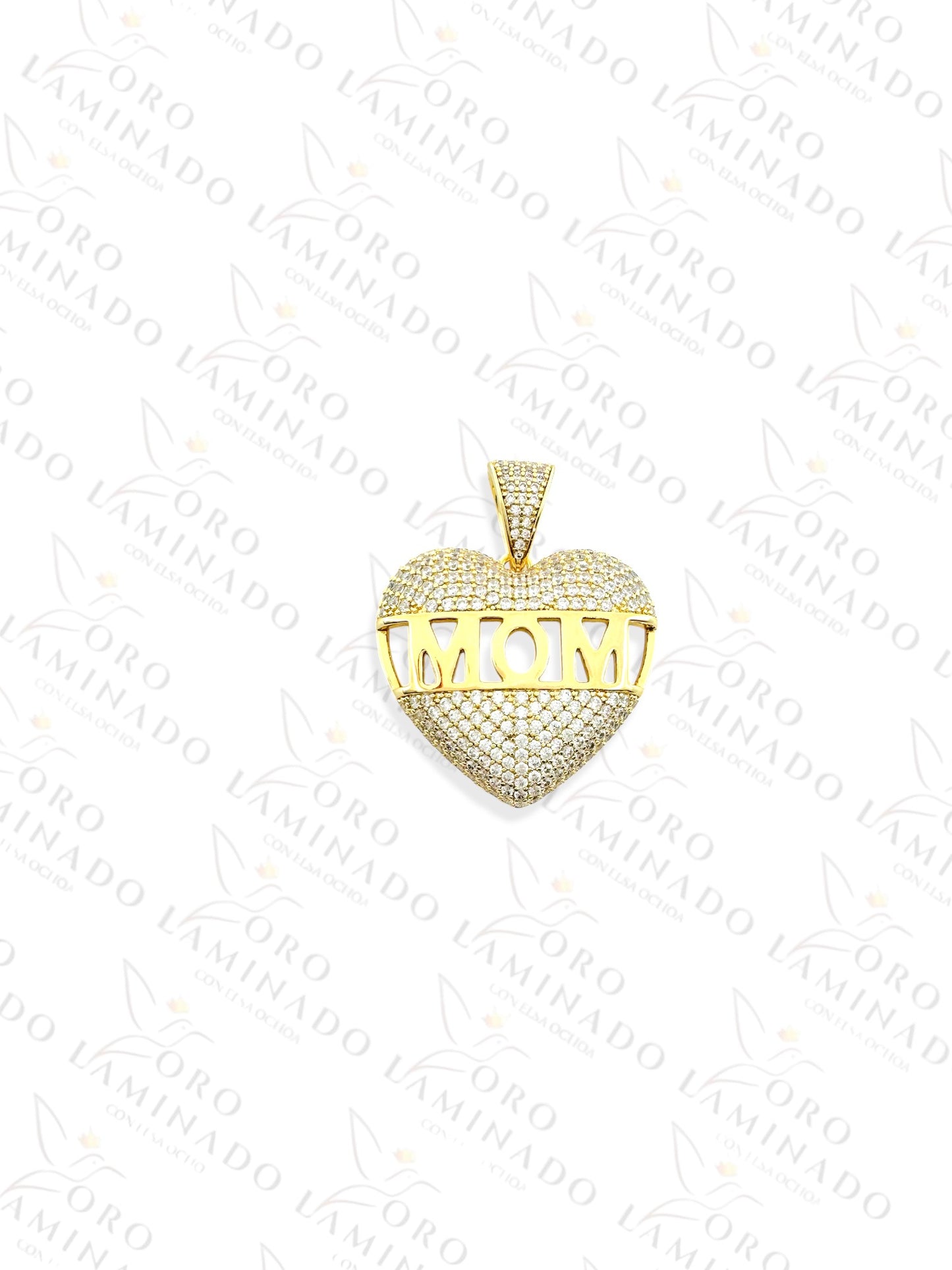 Gold Filled High Quality "MOM" Heart Pendant Y397